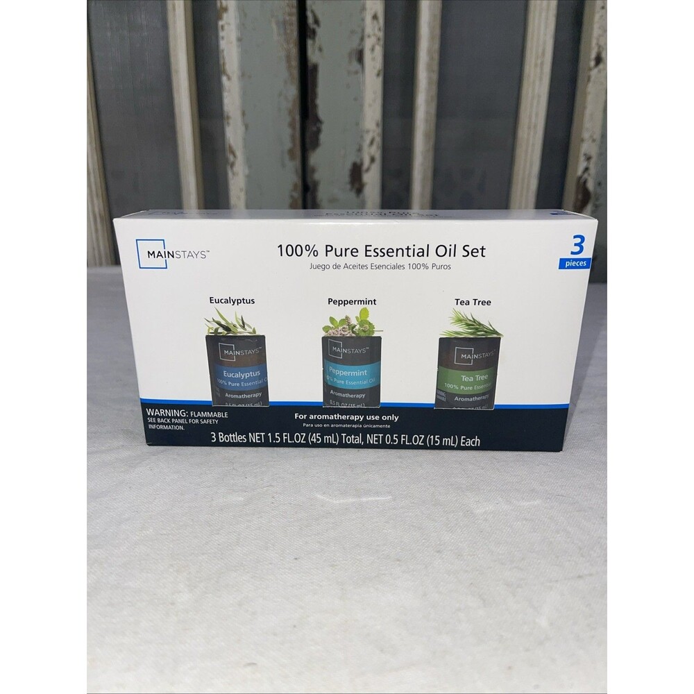 Mainstays 100% Pure Essential Oil Set• Eucalyptus-Peppermint-Tea Tree (3 Pack)